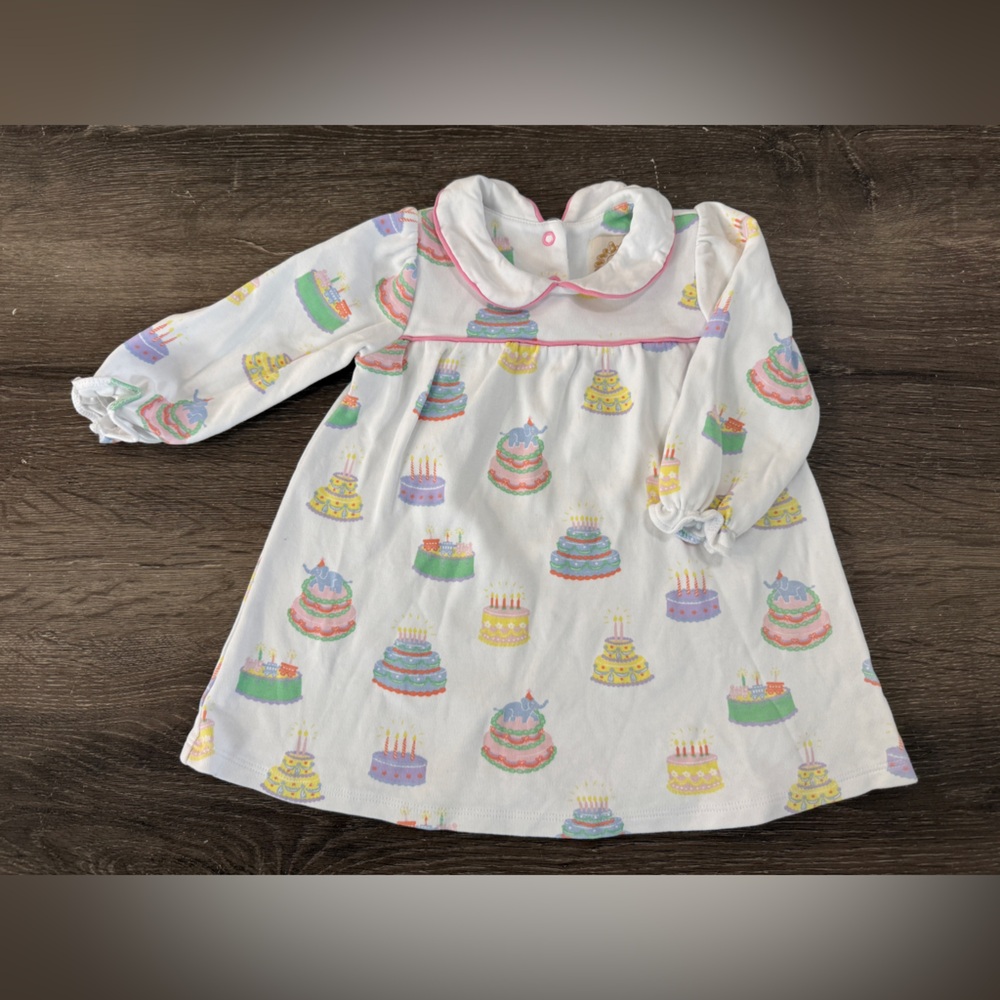 🎂 TBBC 18-24M Holly Day LS Dress Piece of Cake EUC